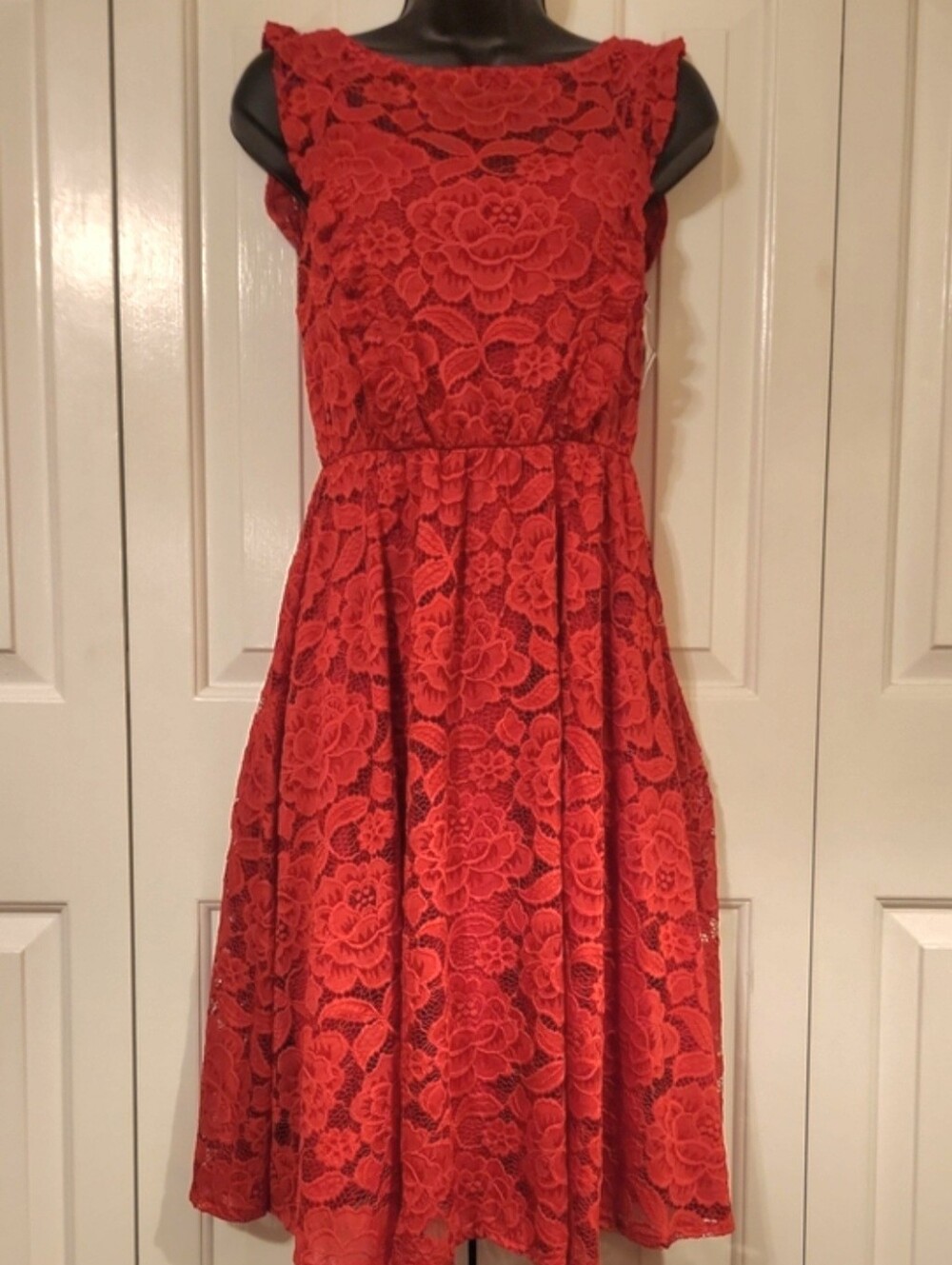 Red Lace A-Line Sleeveless Dress - Womens Size: XS - Btand Lauren Conrad